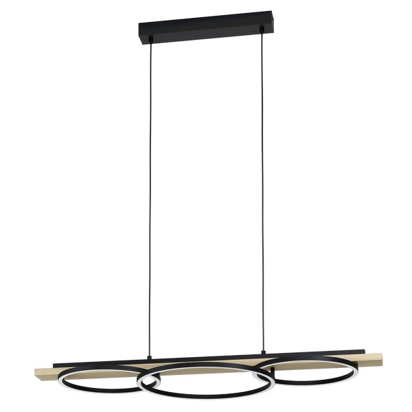 Eglo Boyal fekete-natúr LED függesztett lámpa (EG-901714) LED 3 izzós IP20 Eglo Boyal fekete-natúr LED függesztett lámpa (EG-901714) LED 3 izzós IP20