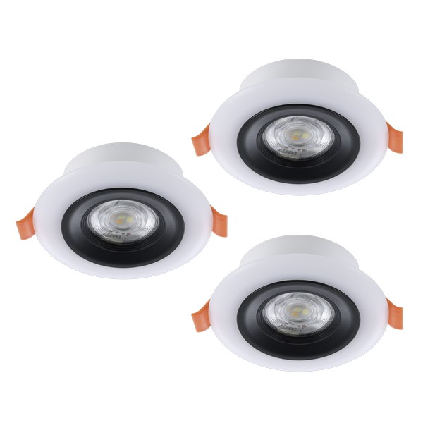 Eglo Calonge RGB fehér-fekete fürdőszobai LED mennyezetbe építhető lámpa szett (EG-901118) LED 3 izzós IP44 Eglo Calonge RGB fehér-fekete fürdőszobai LED mennyezetbe építhető lámpa szett (EG-901118) LED 3 izzós IP44