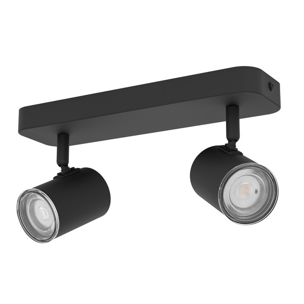 Eglo Consuma 1 fekete fürdőszobai mennyezeti spotlámpa (EG-300579) GU10 2 izzós IP44 Eglo Consuma 1 fekete fürdőszobai mennyezeti spotlámpa (EG-300579) GU10 2 izzós IP44