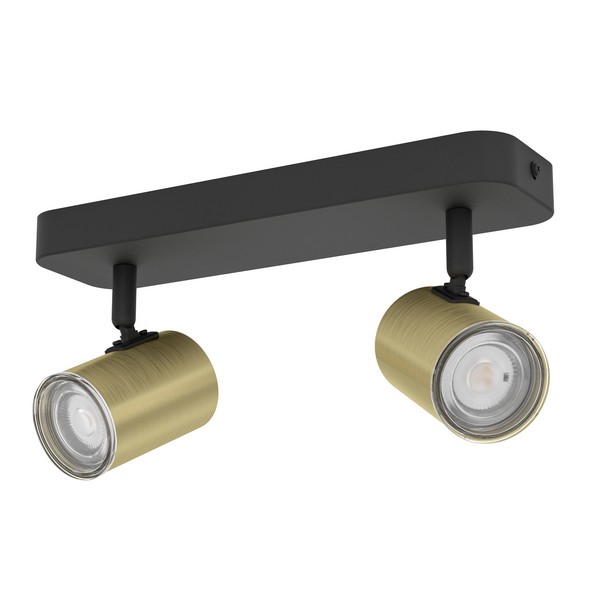 Eglo Consuma 1 fekete-sárgaréz fürdőszobai mennyezeti spotlámpa (EG-300584) GU10 2 izzós IP44 Eglo Consuma 1 fekete-sárgaréz fürdőszobai mennyezeti spotlámpa (EG-300584) GU10 2 izzós IP44