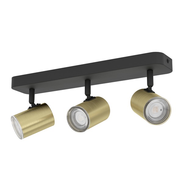 Eglo Consuma 1 fekete-sárgaréz fürdőszobai mennyezeti spotlámpa (EG-300585) GU10 3 izzós IP44 Eglo Consuma 1 fekete-sárgaréz fürdőszobai mennyezeti spotlámpa (EG-300585) GU10 3 izzós IP44