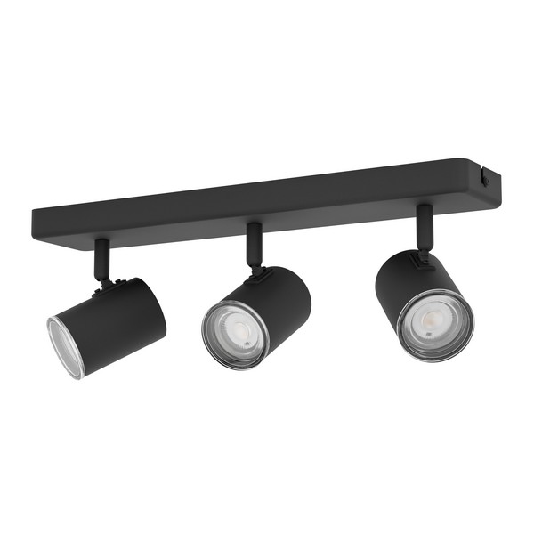 Eglo Consuma 1 fekete fürdőszobai mennyezeti spotlámpa (EG-901966) GU10 3 izzós IP44 Eglo Consuma 1 fekete fürdőszobai mennyezeti spotlámpa (EG-901966) GU10 3 izzós IP44