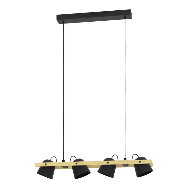 Eglo Hornwood-Z fekete-barna LED függesztett lámpa (EG-900883) LED 4 izzós IP20 Eglo Hornwood-Z fekete-barna LED függesztett lámpa (EG-900883) LED 4 izzós IP20