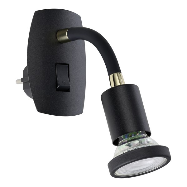 Eglo Parrini fekete-sárgaréz konnektorba dugható lámpa (EG-300912) GU10 1 izzós IP20 Eglo Parrini fekete-sárgaréz konnektorba dugható lámpa (EG-300912) GU10 1 izzós IP20