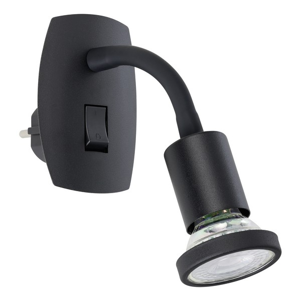 Eglo Parrini fekete konnektorba dugható lámpa (EG-300913) GU10 1 izzós IP20 Eglo Parrini fekete konnektorba dugható lámpa (EG-300913) GU10 1 izzós IP20