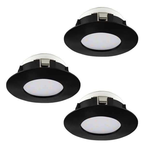 Eglo Pineda fekete fürdőszobai LED mennyezetbe építhető lámpa szett (EG-900744) LED 3 izzós IP20/44 Eglo Pineda fekete fürdőszobai LED mennyezetbe építhető lámpa szett (EG-900744) LED 3 izzós IP20/44