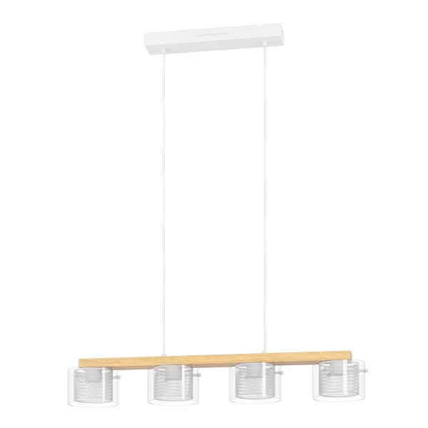 Eglo Portico-Z natúr-fehér LED függesztett lámpa (EG-900881) LED 4 izzós IP20 Eglo Portico-Z natúr-fehér LED függesztett lámpa (EG-900881) LED 4 izzós IP20