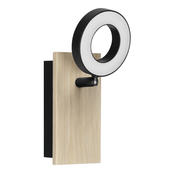 Eglo Rielves fekete-natúr LED fali spotlámpa (EG-901202) LED 1 izzós IP20