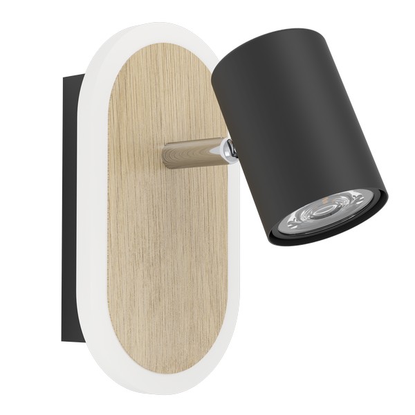 Eglo Rimbocchi fekete-natúr LED fali spotlámpa (EG-901631) LED 1 izzós IP20 Eglo Rimbocchi fekete-natúr LED fali spotlámpa (EG-901631) LED 1 izzós IP20