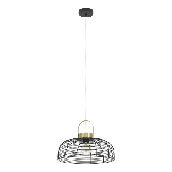 Eglo Roundham fekete-sárgaréz függesztett lámpa (EG-43964) E27 1 izzós IP20