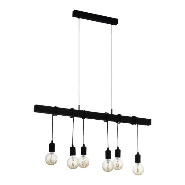Eglo Townshend fekete függesztett lámpa (EG-44062) E27 6 izzós IP20 Eglo Townshend fekete függesztett lámpa (EG-44062) E27 6 izzós IP20