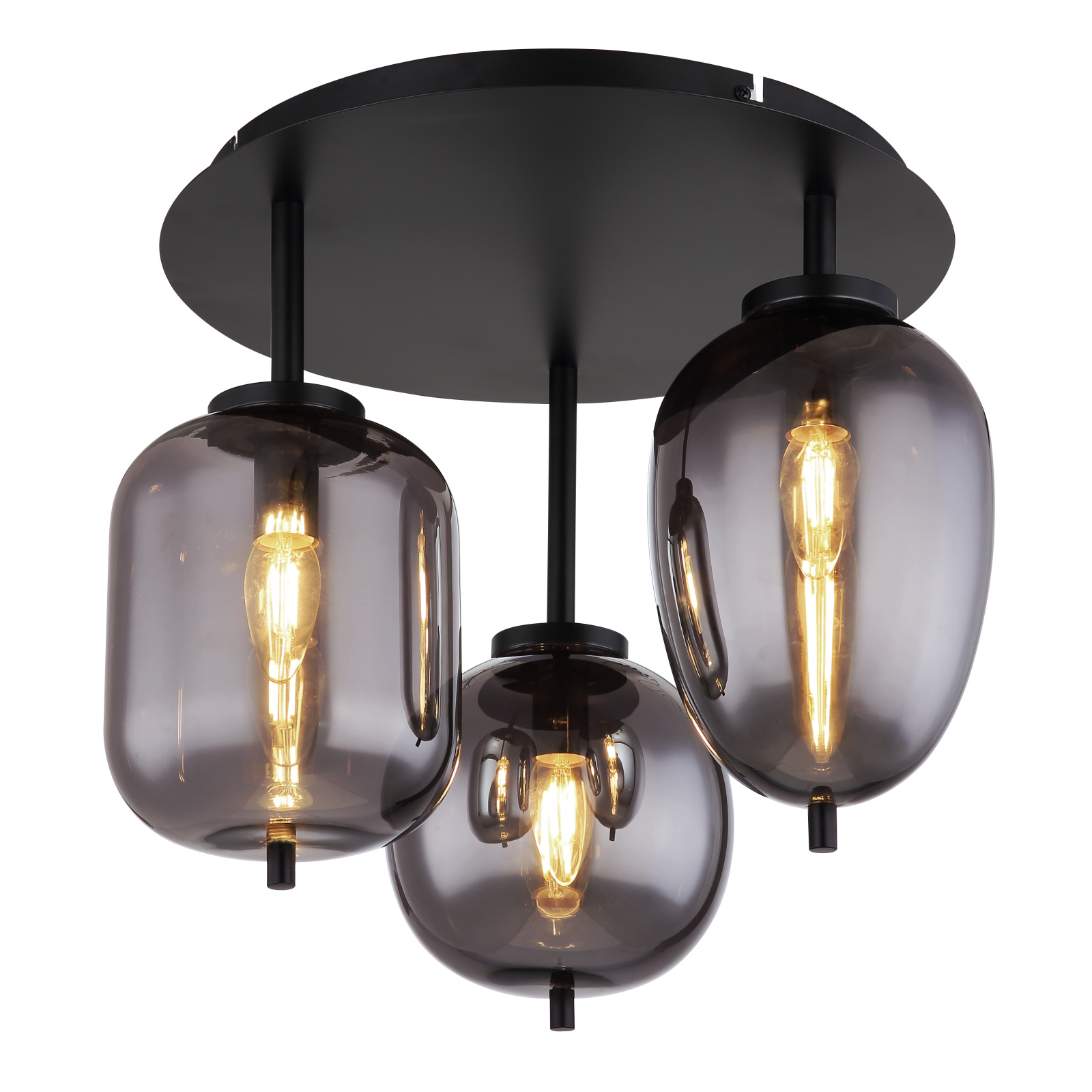 Globo Blacky fekete-füstszürke mennyezeti lámpa (GLO-15345-3D) E14 3 izzós IP20 Globo Blacky fekete-füstszürke mennyezeti lámpa (GLO-15345-3D) E14 3 izzós IP20