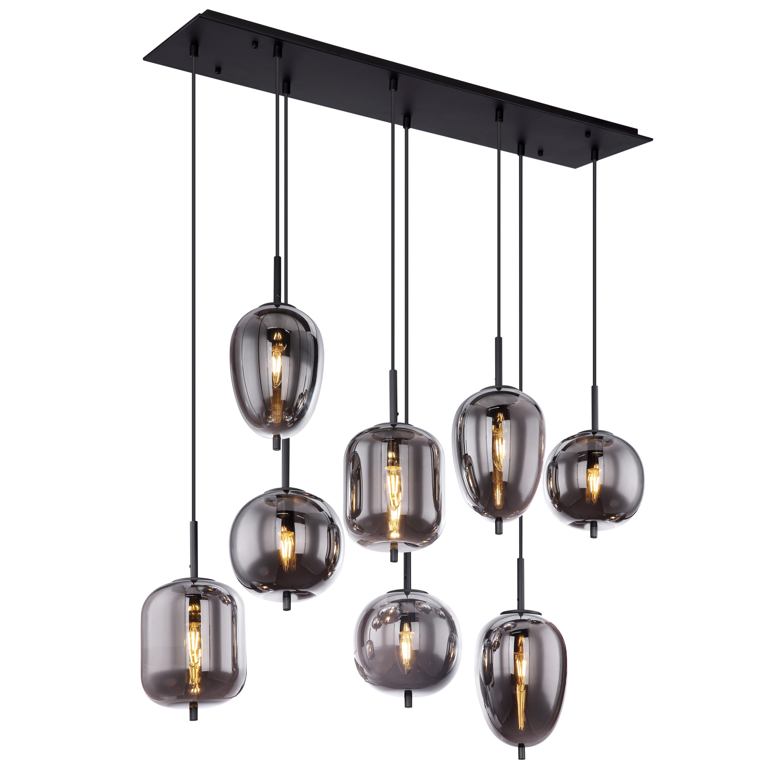 Globo Blacky fekete-füstszürke függesztett lámpa (GLO-15345-8) E14 8 izzós IP20 Globo Blacky fekete-füstszürke függesztett lámpa (GLO-15345-8) E14 8 izzós IP20