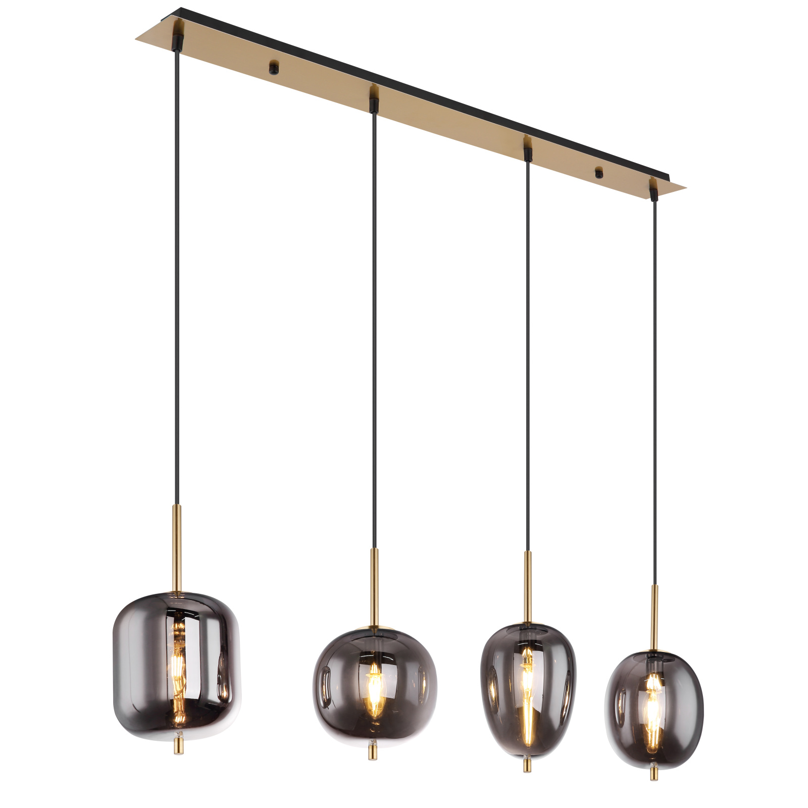 Globo Blacky I sárgaréz-füstszínű függesztett lámpa (GLO-15345-4MM) E14 4 izzós IP20 Globo Blacky I sárgaréz-füstszínű függesztett lámpa (GLO-15345-4MM) E14 4 izzós IP20