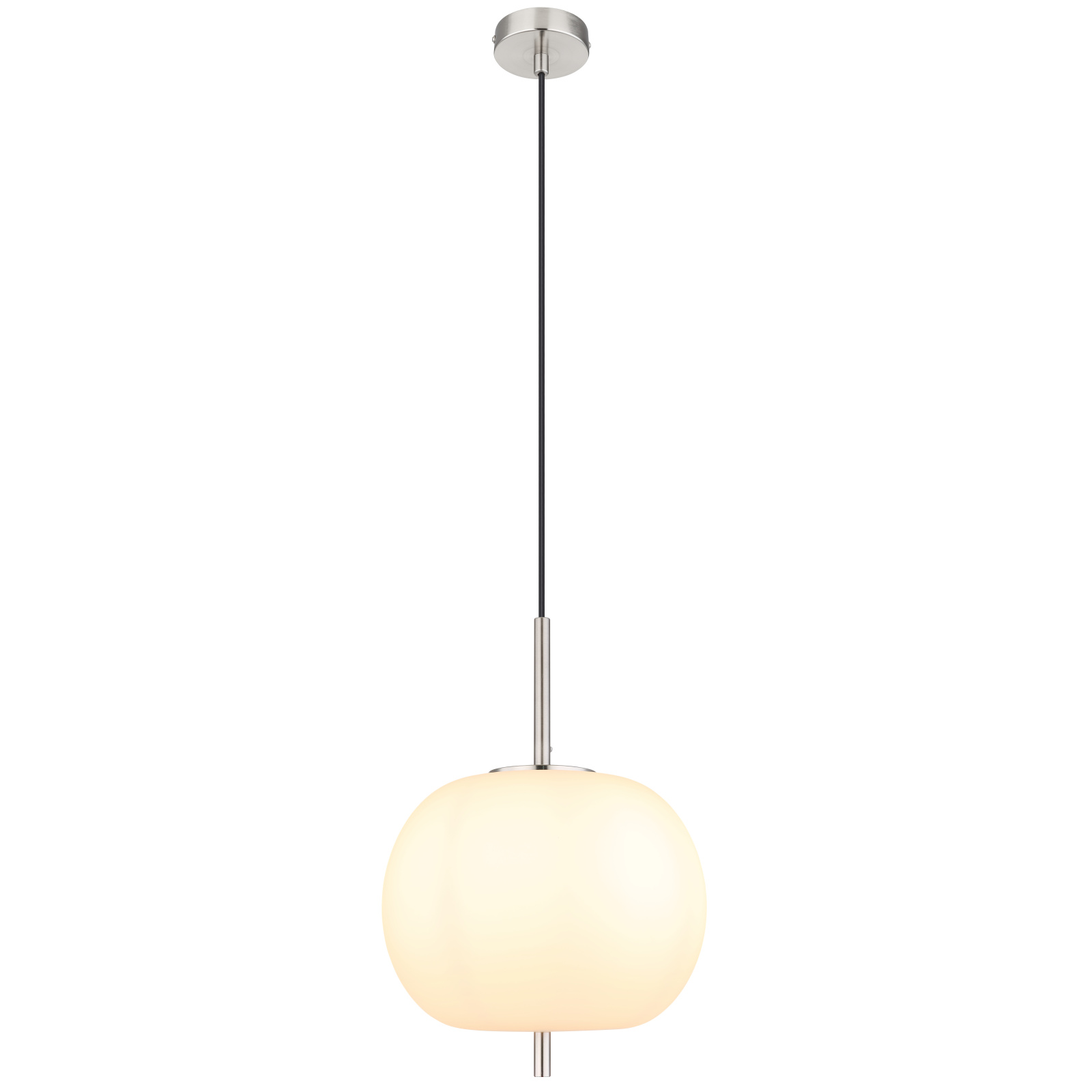Globo Blacky I nikkel-opál függesztett lámpa (GLO-15345H1NO) E27 1 izzós IP20 Globo Blacky I nikkel-opál függesztett lámpa (GLO-15345H1NO) E27 1 izzós IP20