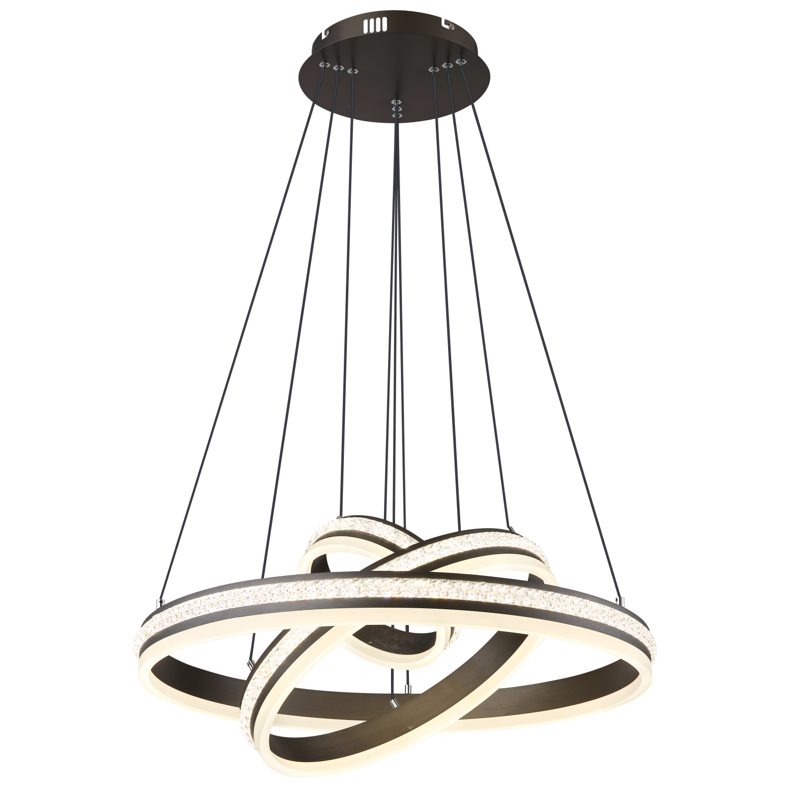 Globo Grouni szürke-fehér kristály LED függesztett lámpa (GLO-67314-70H) LED 1 izzós IP20 Globo Grouni szürke-fehér kristály LED függesztett lámpa (GLO-67314-70H) LED 1 izzós IP20