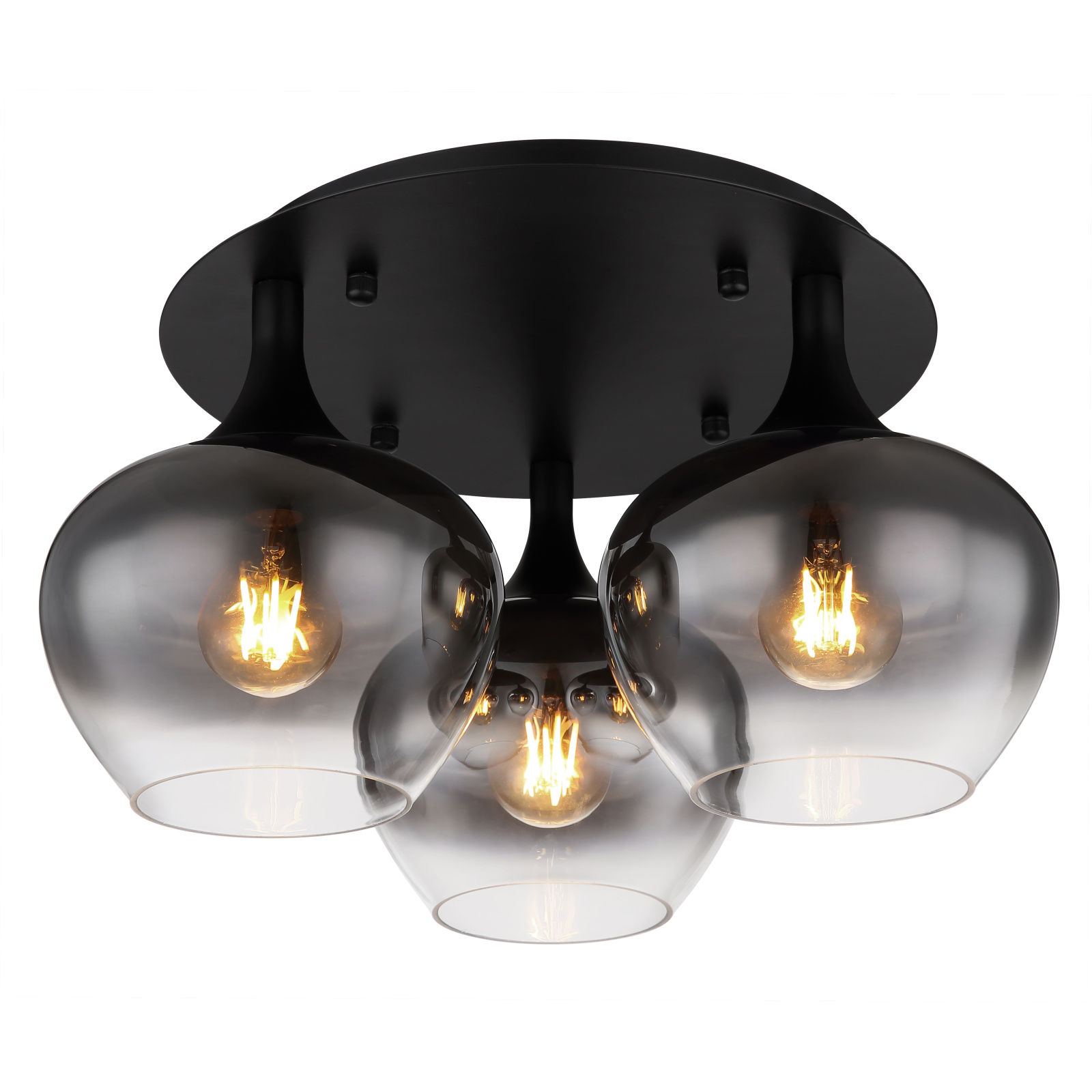 Globo Maxy fekete-füstszürke mennyezeti lámpa (GLO-15548-3D) E27 3 izzós IP20 Globo Maxy fekete-füstszürke mennyezeti lámpa (GLO-15548-3D) E27 3 izzós IP20