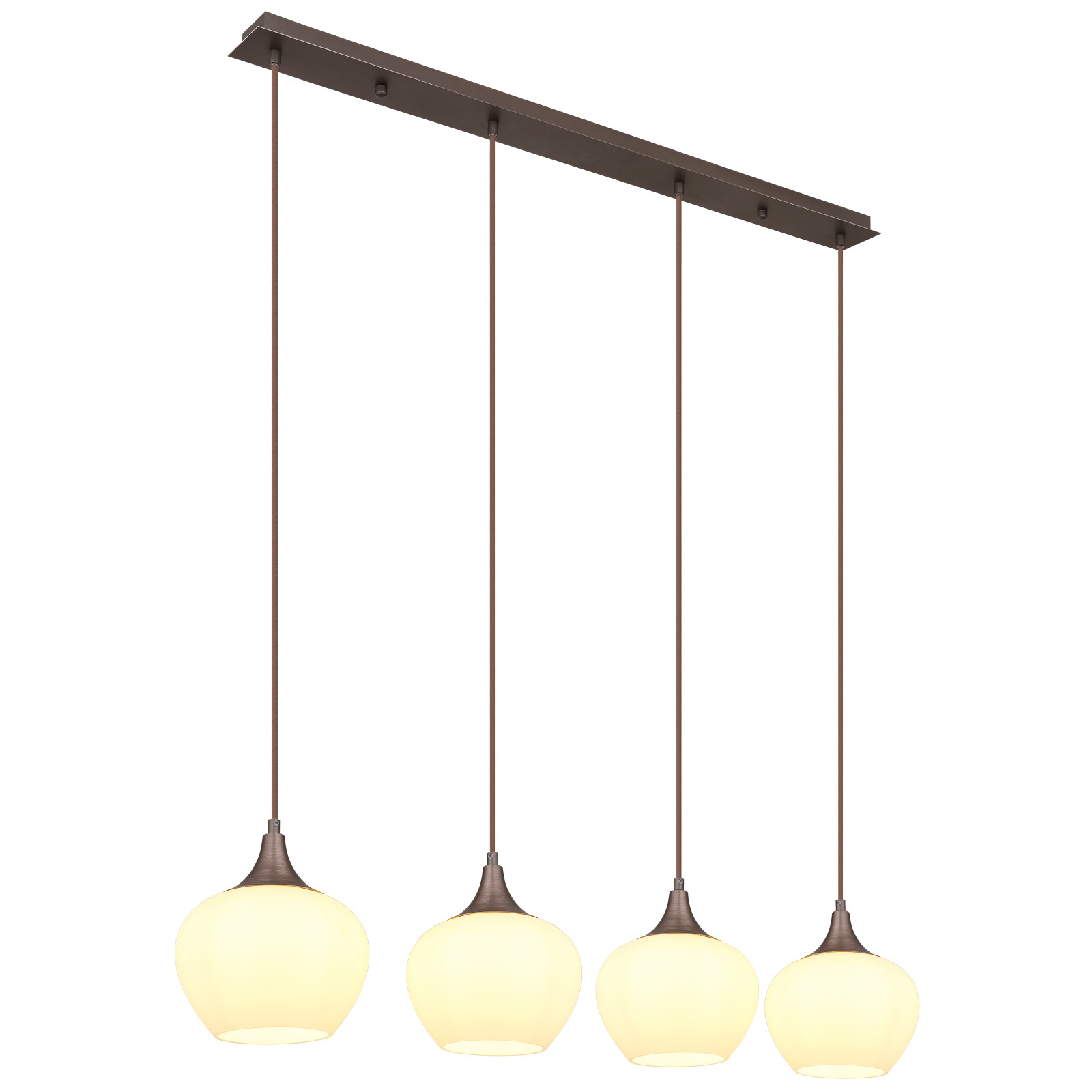 Globo Maxy barna-opál függesztett lámpa (GLO-15548-4HC) E27 4 izzós IP20