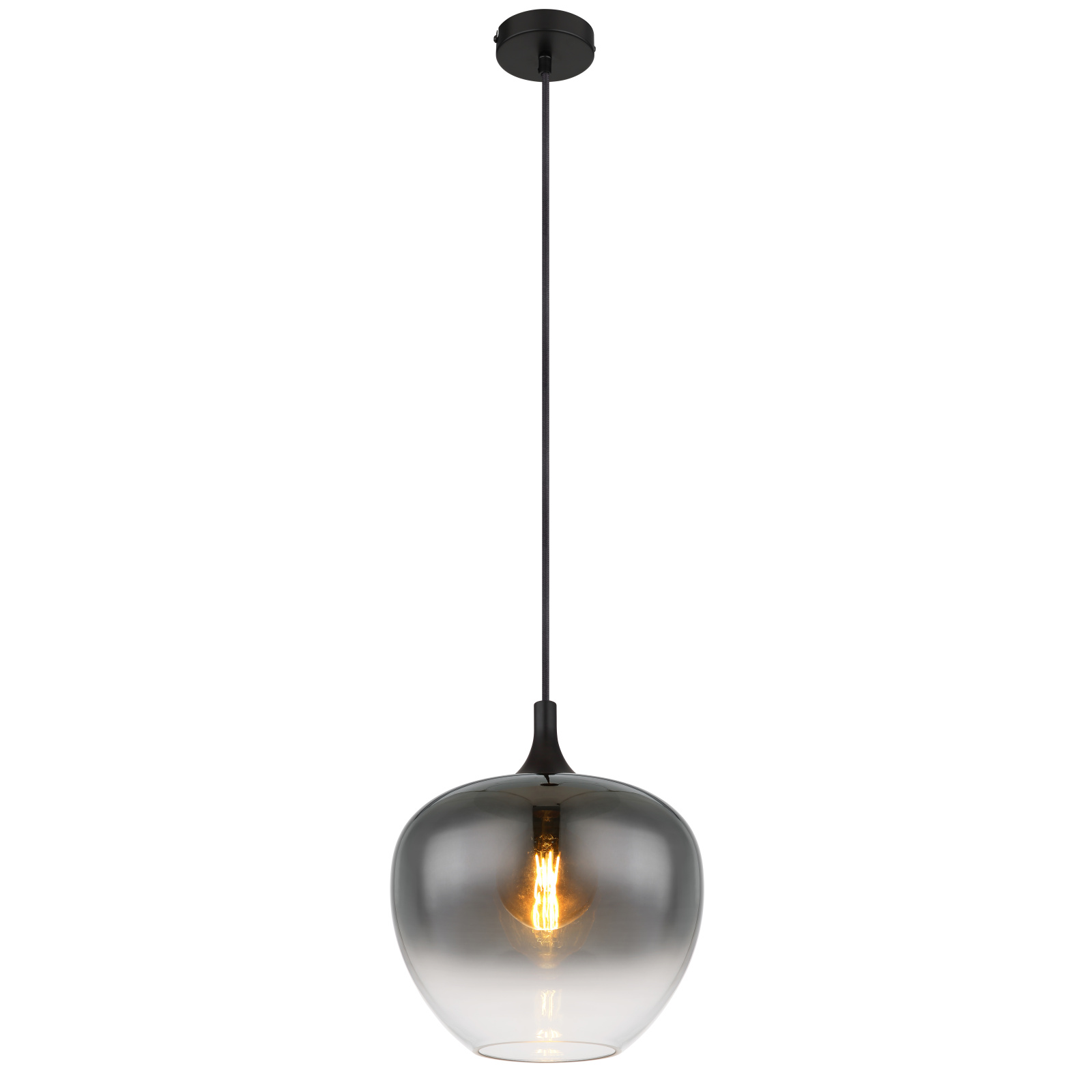 Globo Maxy fekete-füstszürke függesztett lámpa (GLO-15548H1) E27 1 izzós IP20 Globo Maxy fekete-füstszürke függesztett lámpa (GLO-15548H1) E27 1 izzós IP20