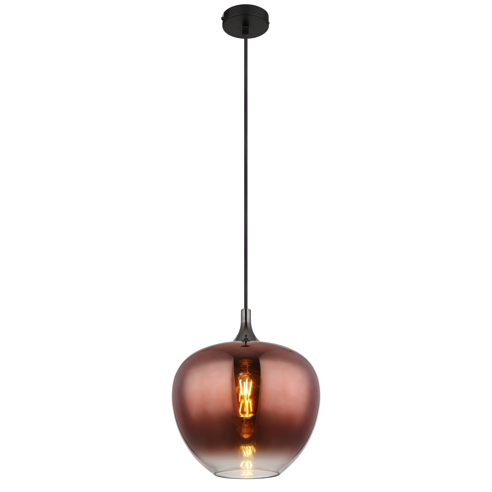 Globo Maxy fekete-réz függesztett lámpa (GLO-15548H1G) E27 1 izzós IP20 Globo Maxy fekete-réz függesztett lámpa (GLO-15548H1G) E27 1 izzós IP20