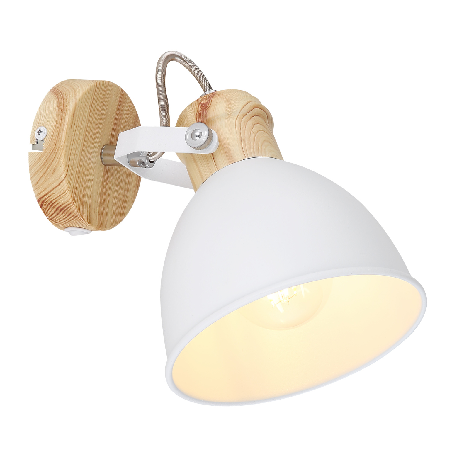 Globo Wiho fehér-barna fali spotlámpa (GLO-54018-1) E27 1 izzós IP20 Globo Wiho fehér-barna fali spotlámpa (GLO-54018-1) E27 1 izzós IP20