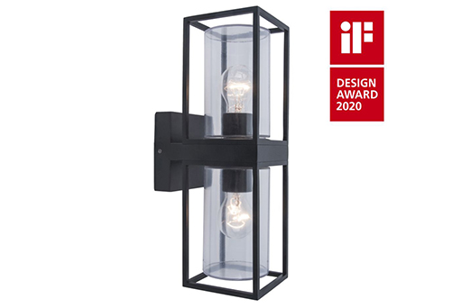 Lutec Flair matt fekete kültéri falikar (LUT-5288804012) E27 2 izzós IP44