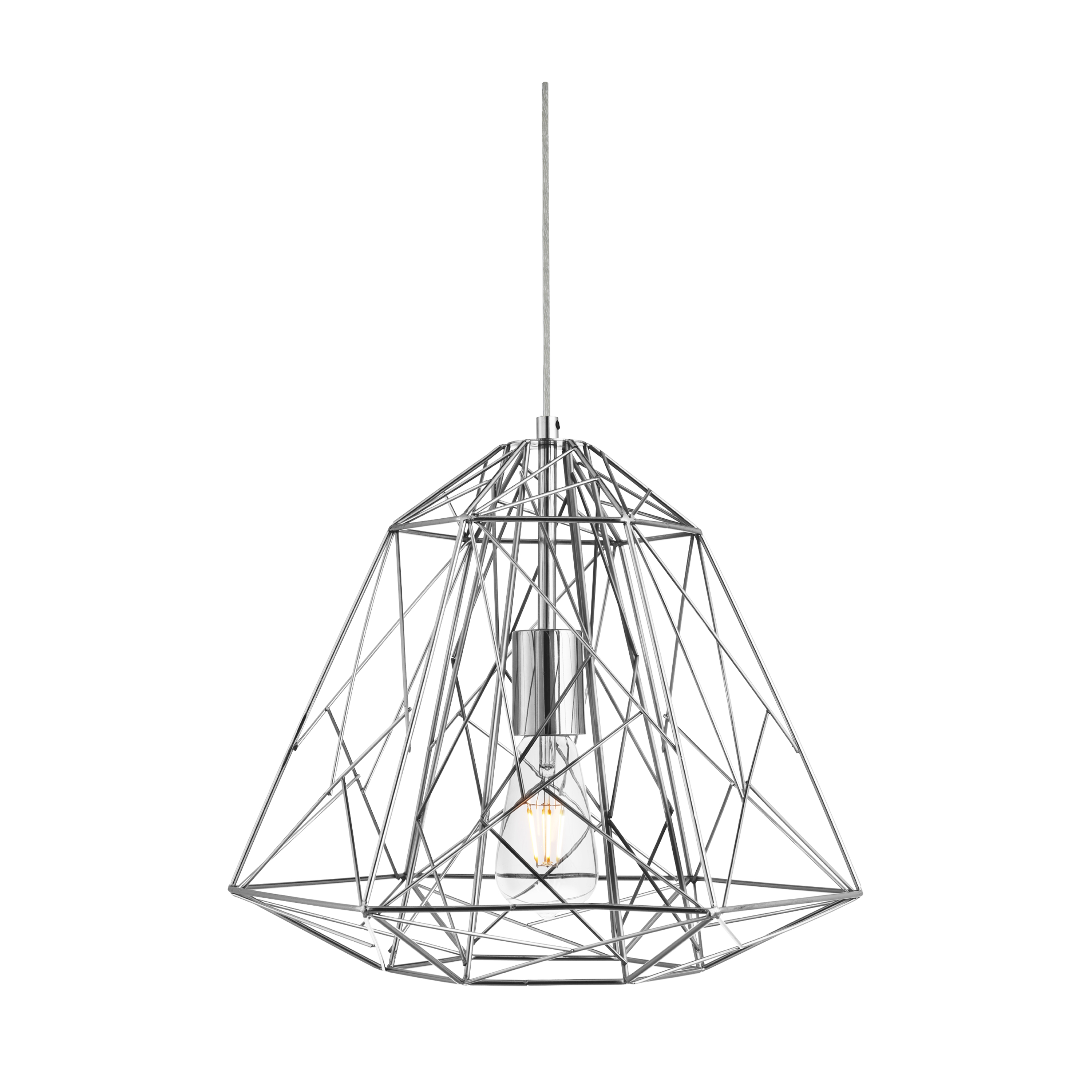 Searchlight Geometric Cage króm függesztett lámpa (SL-7271CC) E27 1 izzós IP20