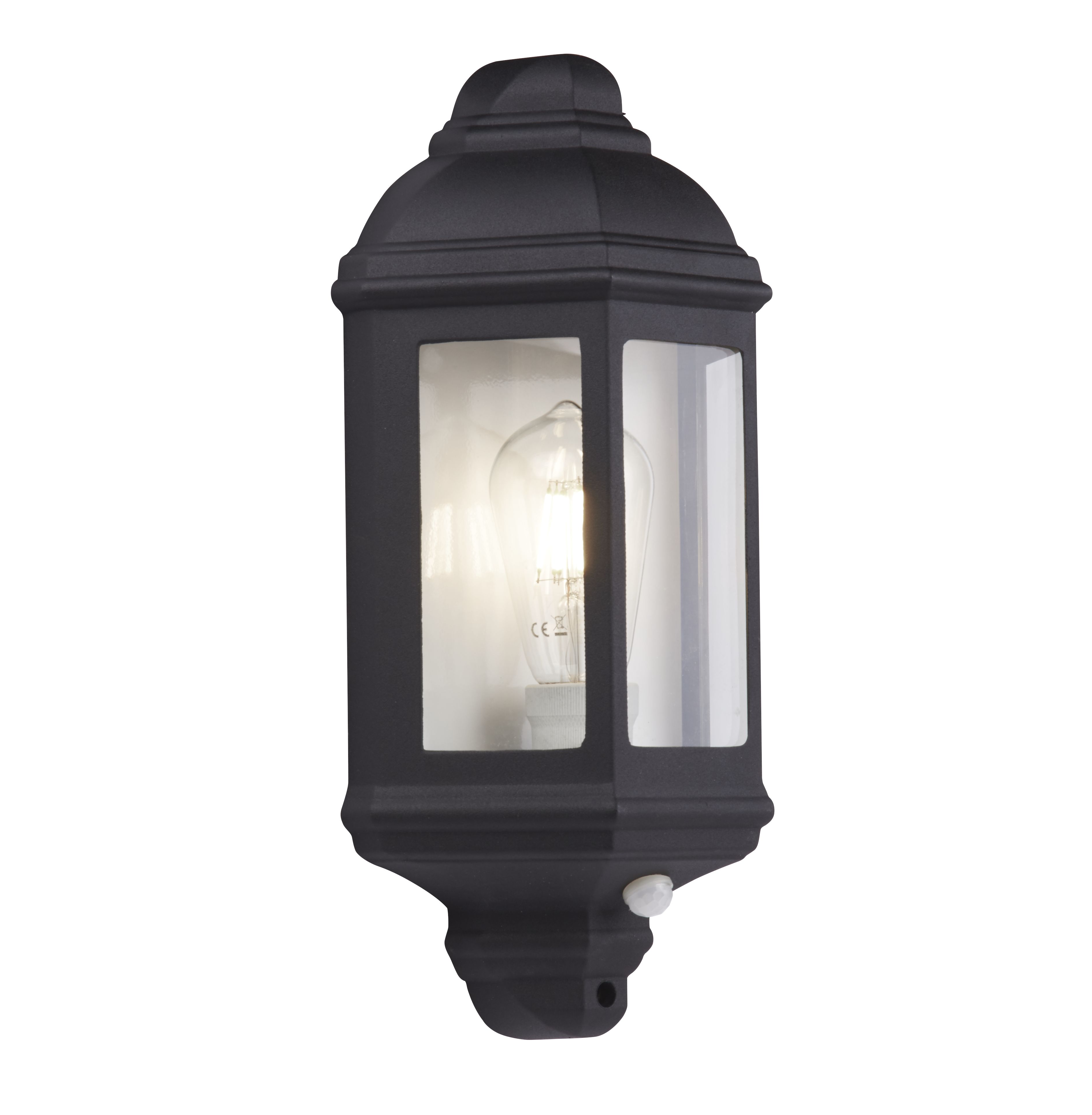 Searchlight Maine fekete mozgásérzékelős kültéri fali lámpa (SL-280BK-PIR) E27 1 izzós IP44