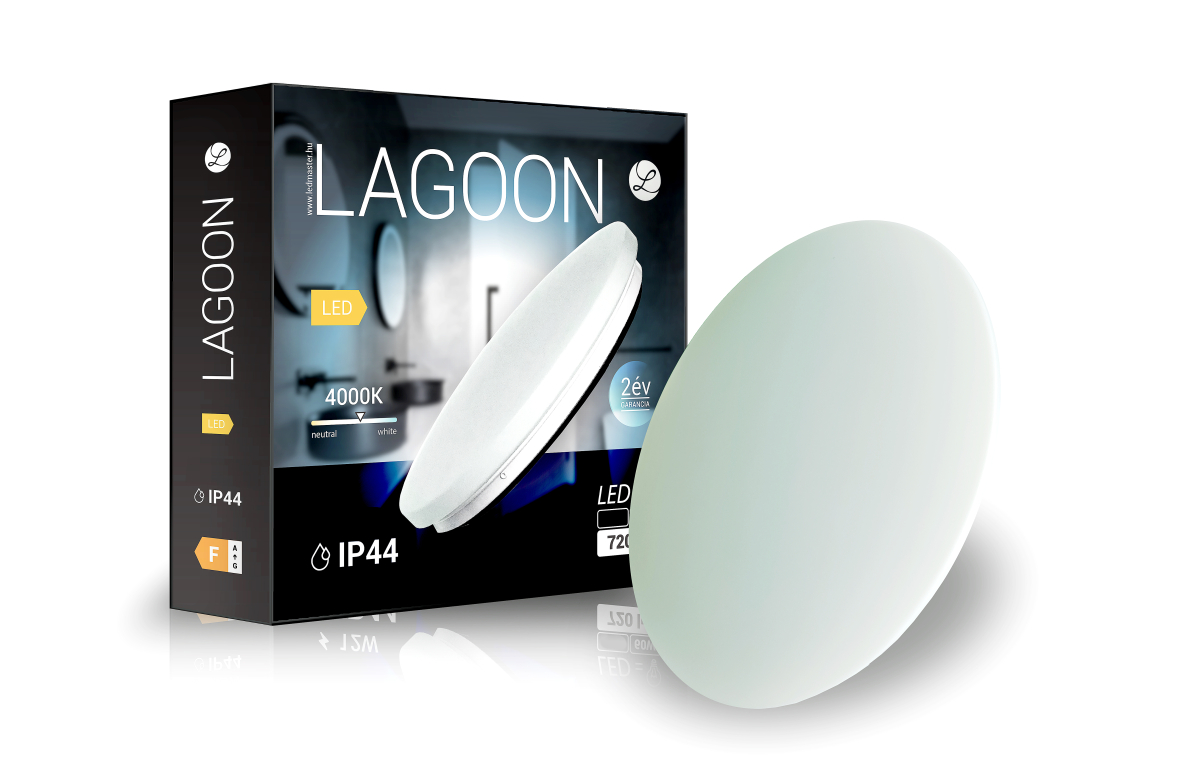 Fénymánia Lagoon fehér vízvédett LED mennyezeti lámpa (LEDM-4179) LED 1 izzós IP44