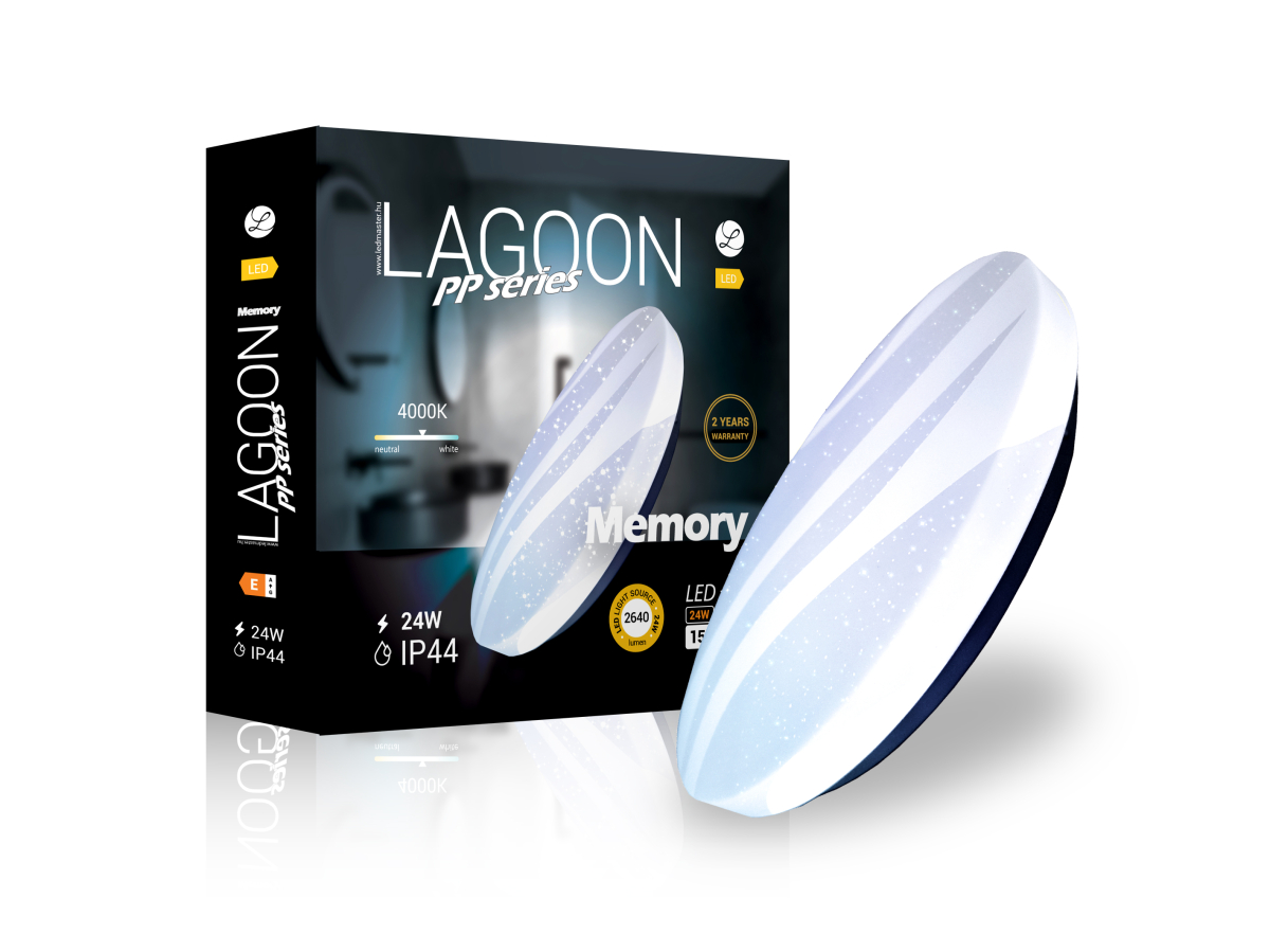 Fénymánia Lagoon PP Memory fehér vízvédett LED mennyezeti lámpa (LEDM-4476) LED 1 izzós IP44