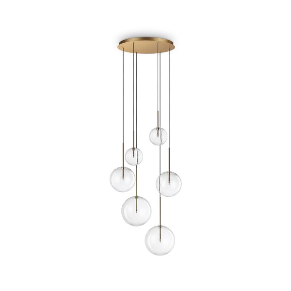 Ideal Lux Equinoxe sárgaréz-átlátszó csillár (IDE-317243) G4 6 izzós IP20