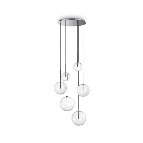 Ideal Lux Equinoxe króm-átlátszó csillár (IDE-317250) G4 6 izzós IP20