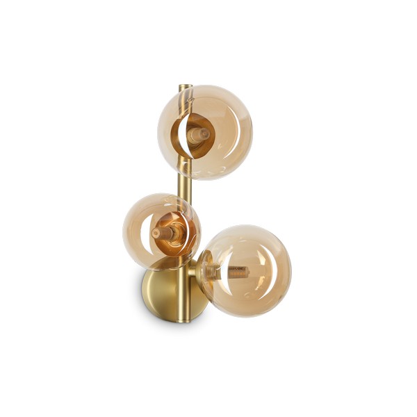 Ideal Lux Perlage sárgaréz-átlátszó fali lámpa (IDE-322742) G9 3 izzós IP20 Ideal Lux Perlage sárgaréz-átlátszó fali lámpa (IDE-322742) G9 3 izzós IP20