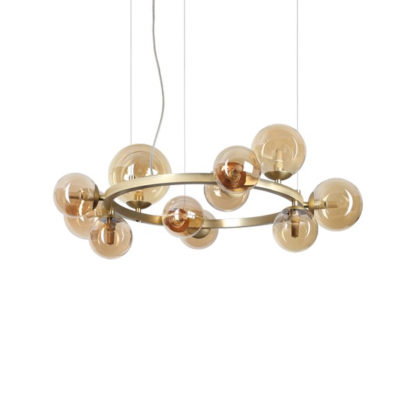 Ideal Lux Perlage sárgaréz-átlátszó függesztett lámpa (IDE-322773) G9 11 izzós IP20 Ideal Lux Perlage sárgaréz-átlátszó függesztett lámpa (IDE-322773) G9 11 izzós IP20