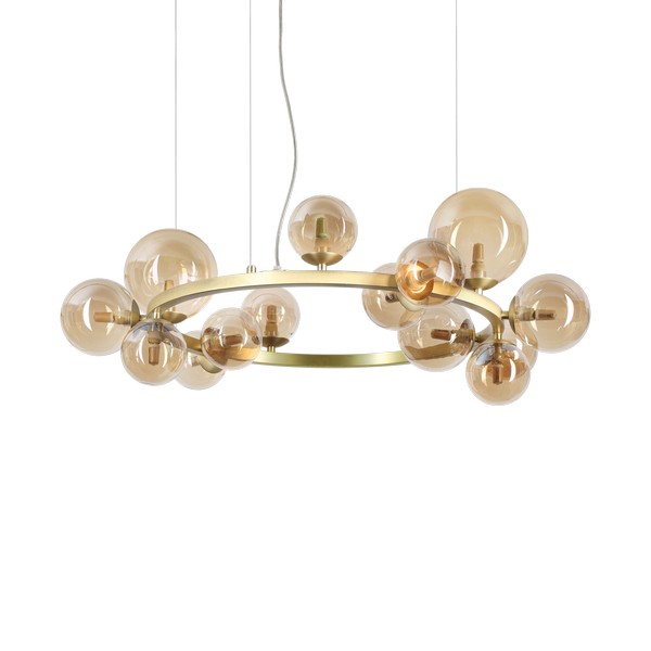 Ideal Lux Perlage sárgaréz-átlátszó függesztett lámpa (IDE-322797) G9 14 izzós IP20 Ideal Lux Perlage sárgaréz-átlátszó függesztett lámpa (IDE-322797) G9 14 izzós IP20