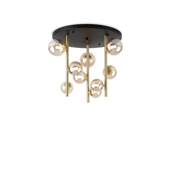 Ideal Lux Perlage sárgaréz-átlátszó mennyezeti lámpa (IDE-328409) G9 9 izzós IP20 Ideal Lux Perlage sárgaréz-átlátszó mennyezeti lámpa (IDE-328409) G9 9 izzós IP20
