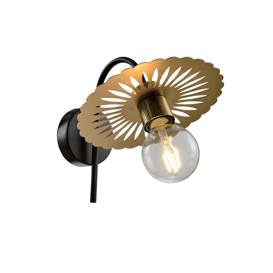 Klausen Dragon AP1 fekete-sárgaréz falikar (KL101019) E27 1 izzós IP20