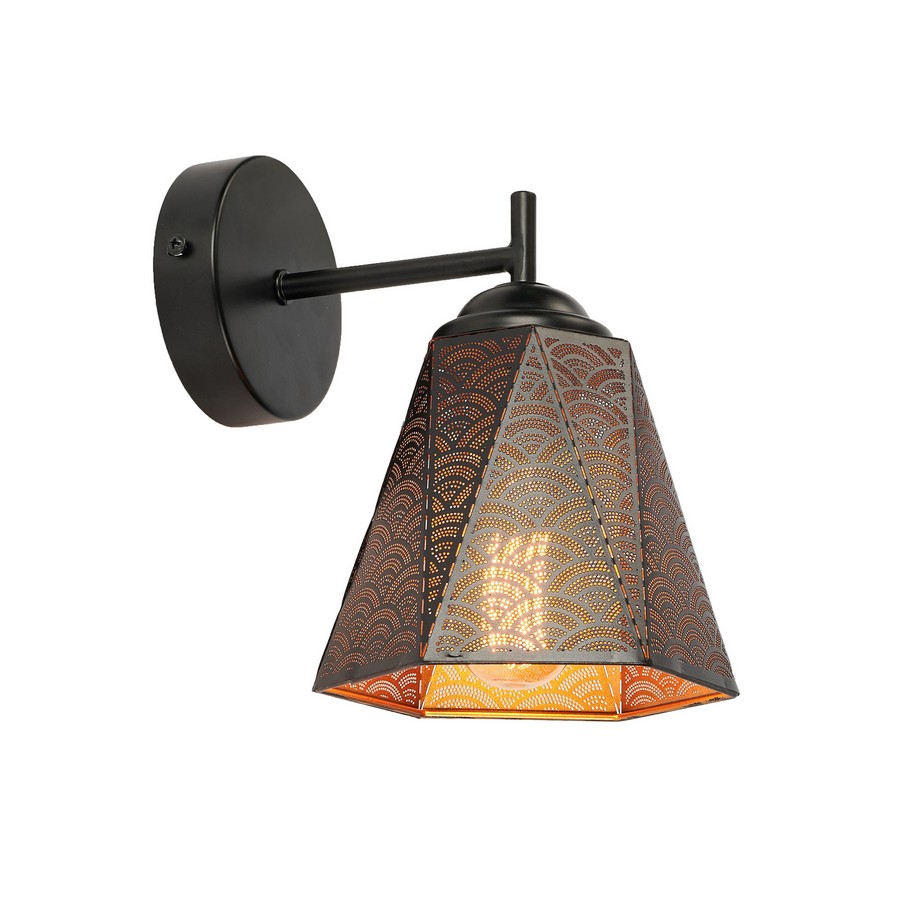 Klausen Hexa AP1 fekete falikar (KL101047) E27 1 izzós IP20 Klausen Hexa AP1 fekete falikar (KL101047) E27 1 izzós IP20