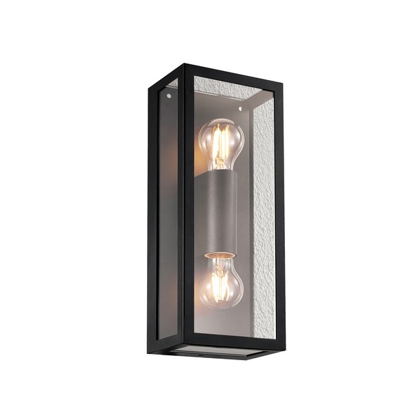 Klausen Power 2 fekete kültéri fali lámpa (KL132005) E27 2 izzós IP44 Klausen Power 2 fekete kültéri fali lámpa (KL132005) E27 2 izzós IP44