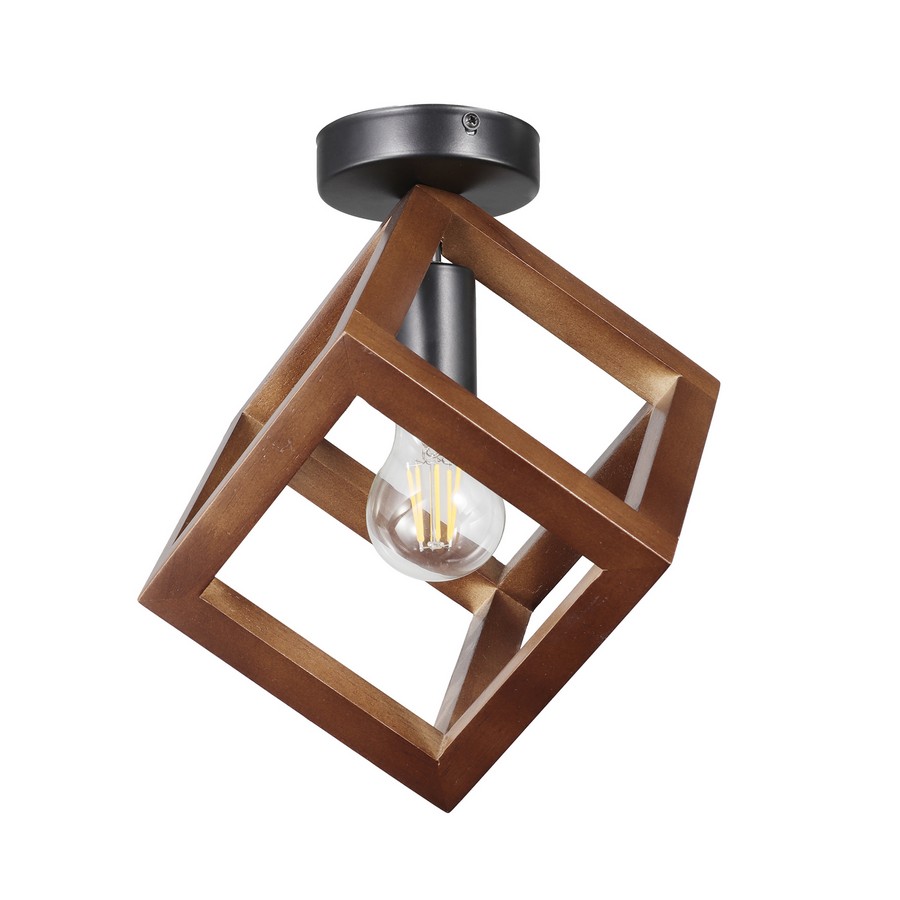 Klausen Rhombus PL1 fekete-dió mennyezeti lámpa (KL101051) E27 1 izzós IP20 Klausen Rhombus PL1 fekete-dió mennyezeti lámpa (KL101051) E27 1 izzós IP20