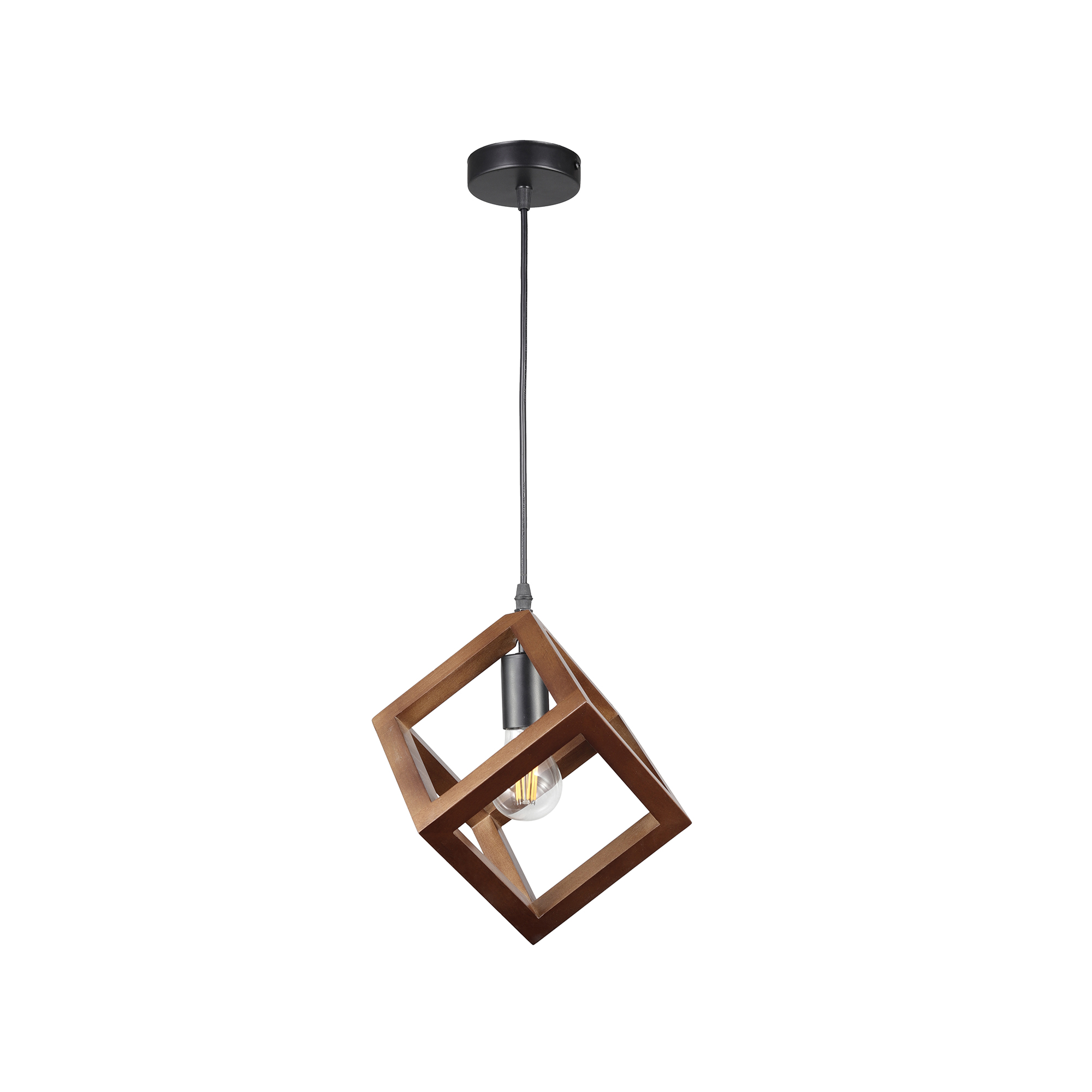 Klausen Rhombus SP1 fekete-dió függesztett lámpa (KL111126) E27 1 izzós IP20 Klausen Rhombus SP1 fekete-dió függesztett lámpa (KL111126) E27 1 izzós IP20