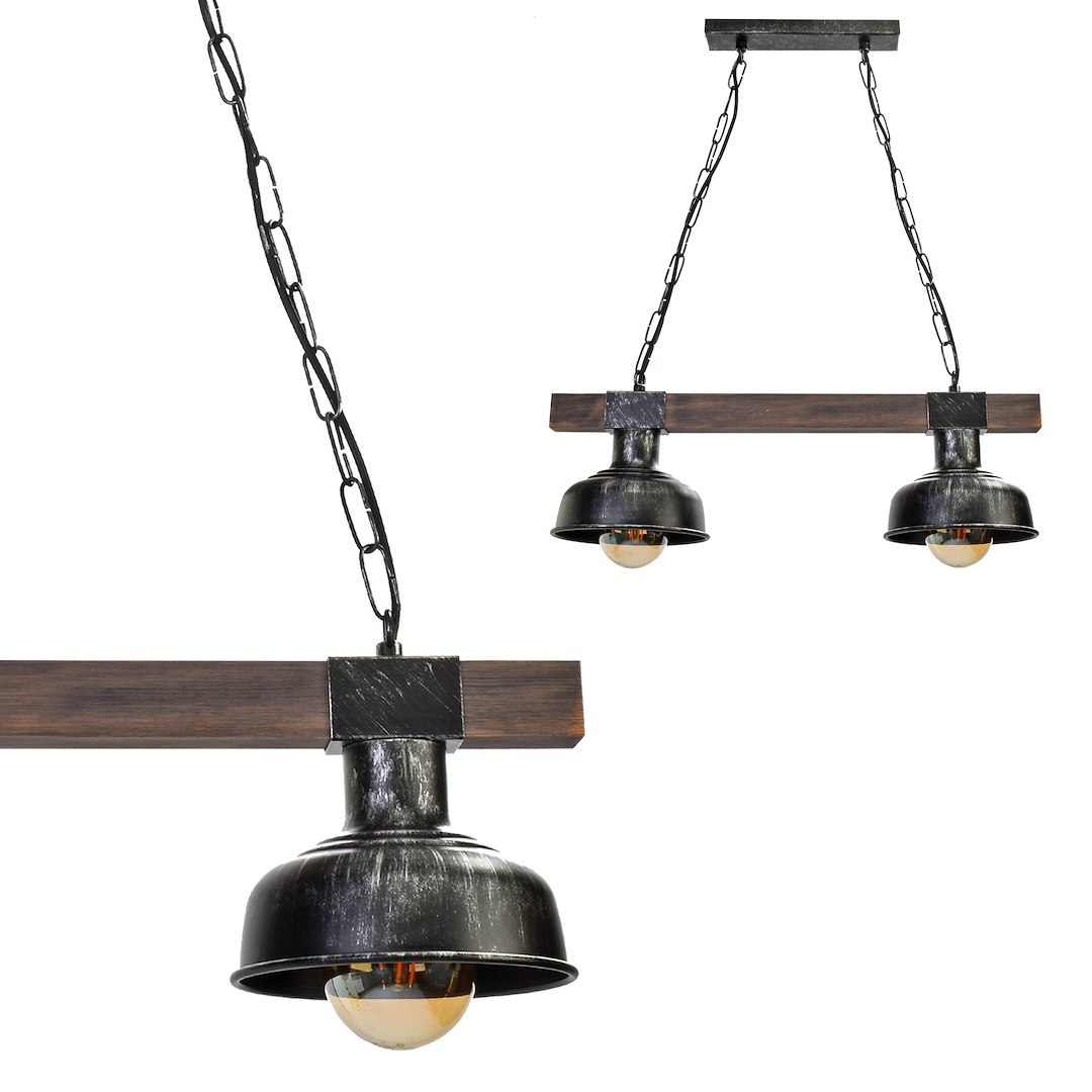 Milagro Faro fekete-barna függesztett lámpa (MIL-MLP6242) E27 2 izzós IP20