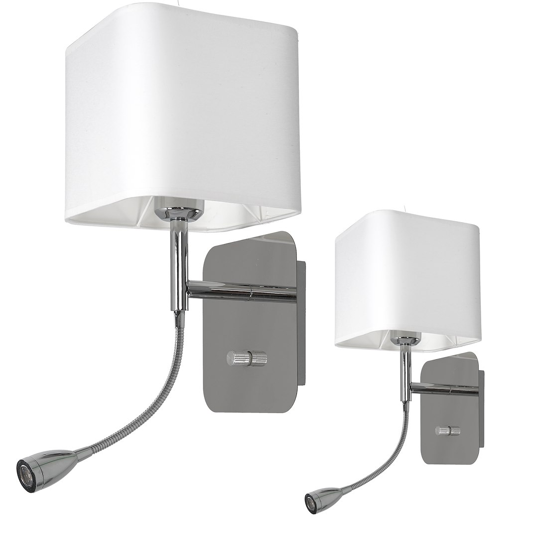 Milagro Napoli fehér-króm fali lámpa (MIL-ML63600) E27+LED 2 izzós IP20 Milagro Napoli fehér-króm fali lámpa (MIL-ML63600) E27+LED 2 izzós IP20