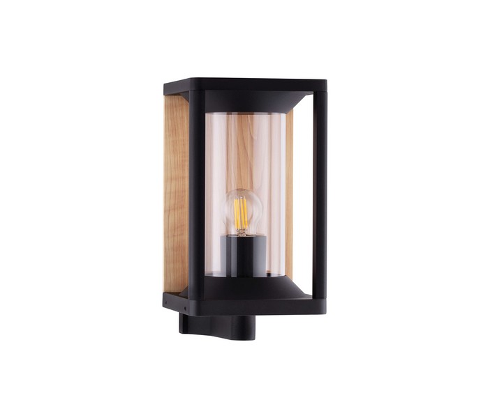 Nova Luce Pacific fekete-átlátszó kültéri fali lámpa (NL-9030601) E27 1 izzós IP65