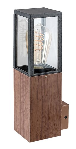 Rábalux Wales tölgy-fekete kültéri fali lámpa (RAB-7195) E27 1 izzós IP44