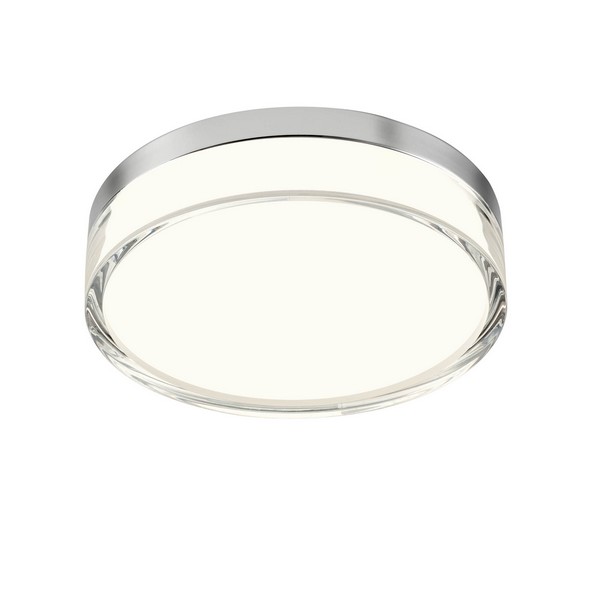 Redo Frisbi króm-fehér vízvédett fürdőszobai LED mennyezeti lámpa (RED-01-3727) LED 1 izzós IP44