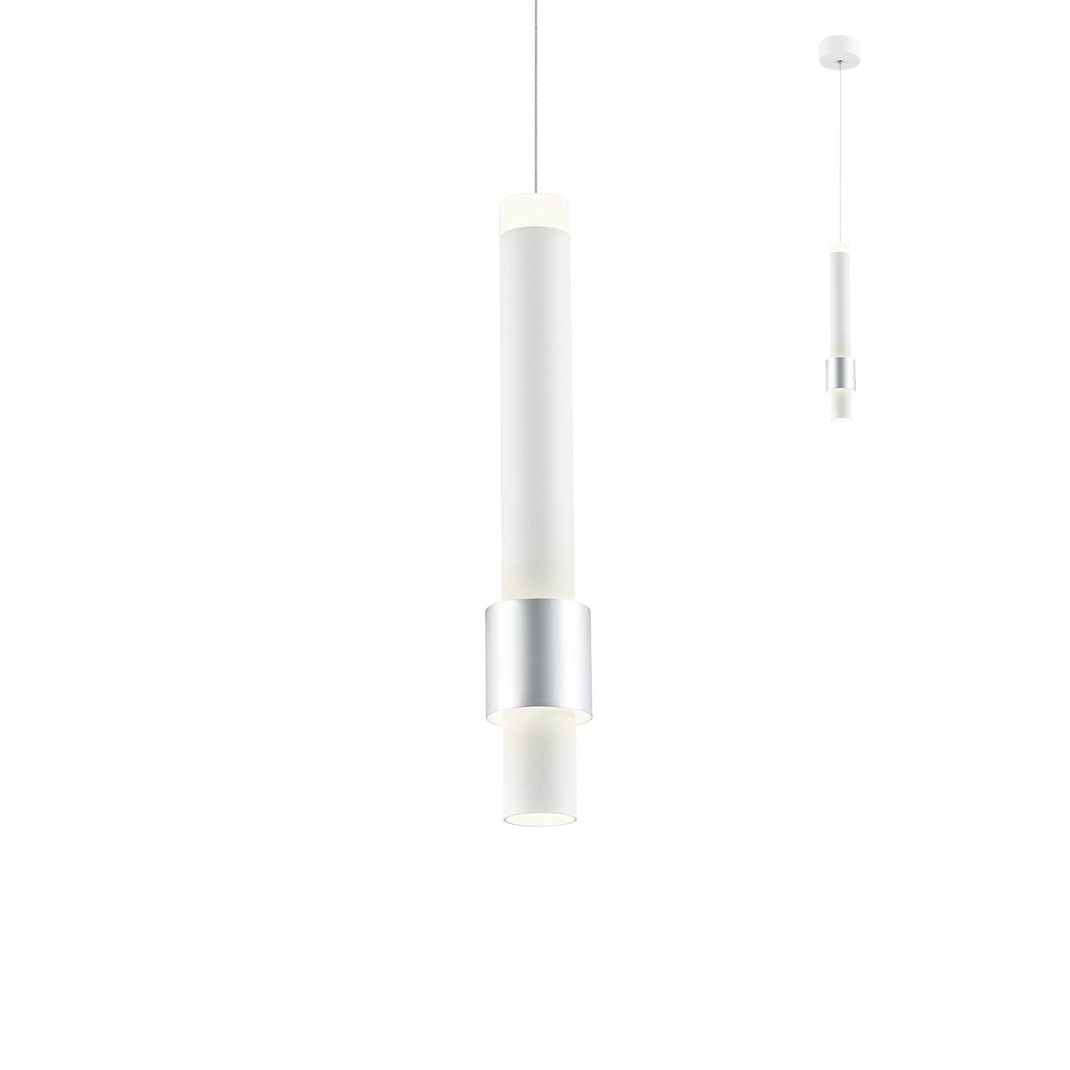 Redo Tycon fehér-ezüst LED függesztett lámpa (RED-01-1992) LED 1 izzós IP20