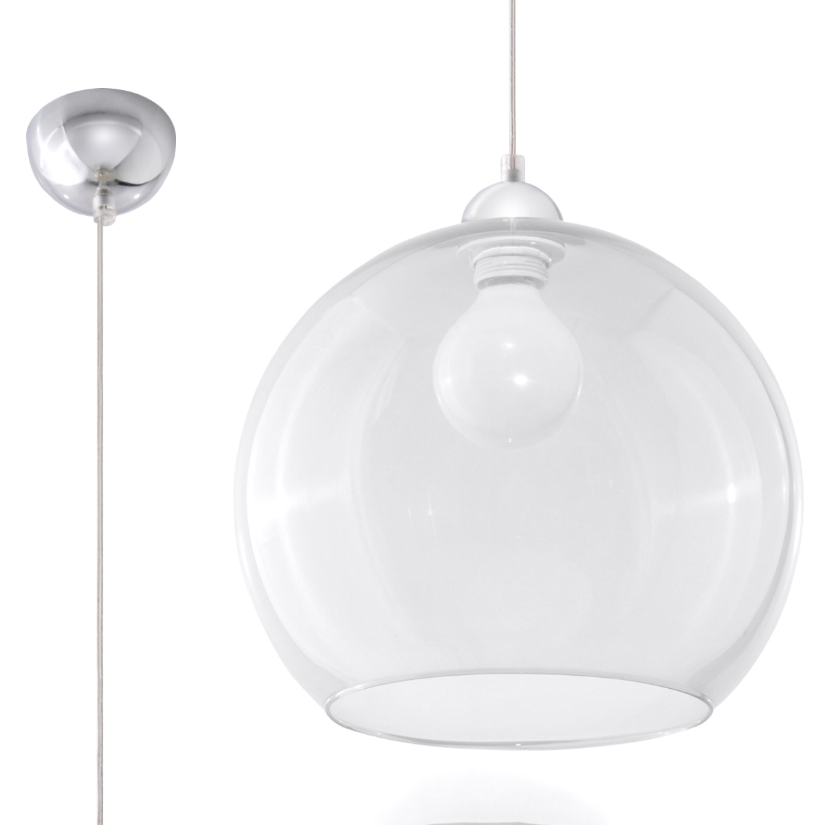 Sollux Ball átlátszó függesztett lámpa (SOL-SL.0248) E27 1 izzós IP20 Sollux Ball átlátszó függesztett lámpa (SOL-SL.0248) E27 1 izzós IP20