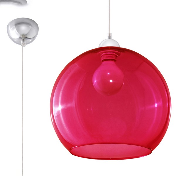 Sollux Ball piros függesztett lámpa (SOL-SL.0253) E27 1 izzós IP20