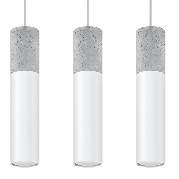 Sollux Borgio 3L szürke-fehér függesztett lámpa (SOL-SL.0649) GU10 3 izzós IP20 Sollux Borgio 3L szürke-fehér függesztett lámpa (SOL-SL.0649) GU10 3 izzós IP20